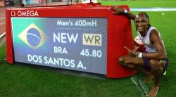 Alison dos Santos smashes 400m hurdles world record with 45.80 in Zurich