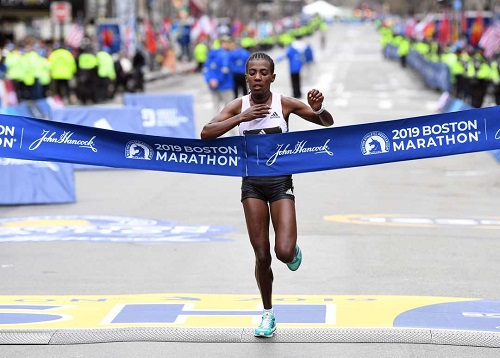 Worknesh Degefa wins 2019 Boston Marathon