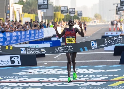 Video Reuben Kipyego And Vivian Kiplagat Win 2019 Adnoc Abu Dhabi Marathon Gulftoday