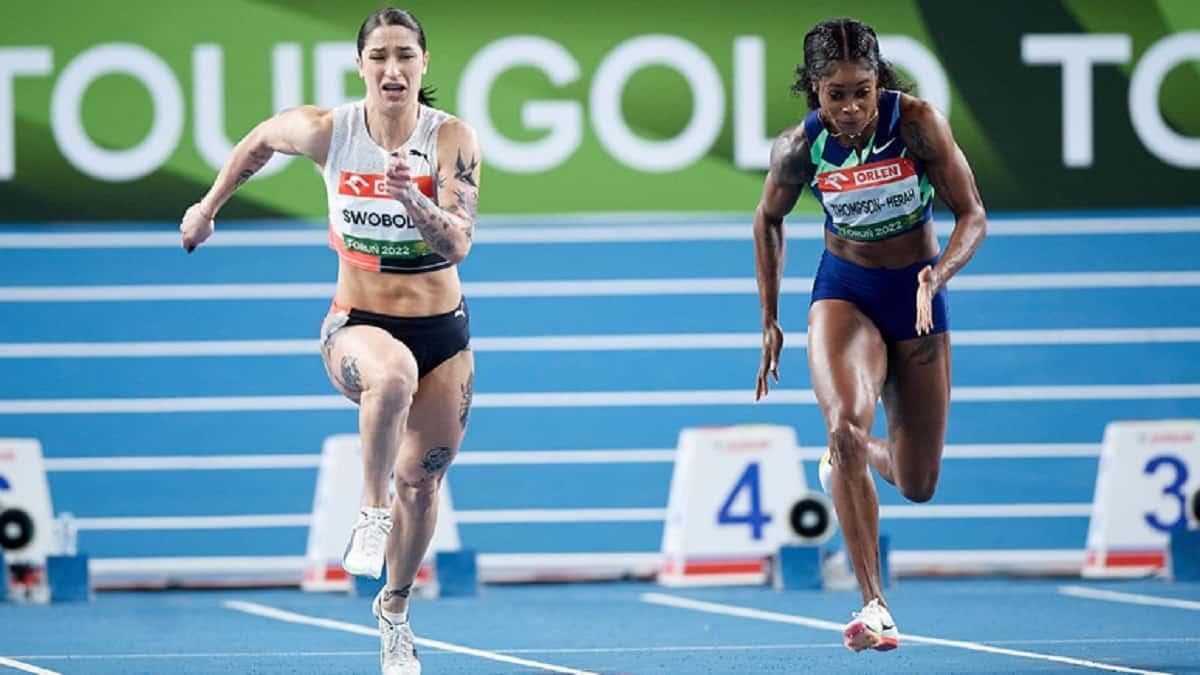 Ewa Swoboda defeats Olympic Sprint Champion ThompsonHerah in 60m in