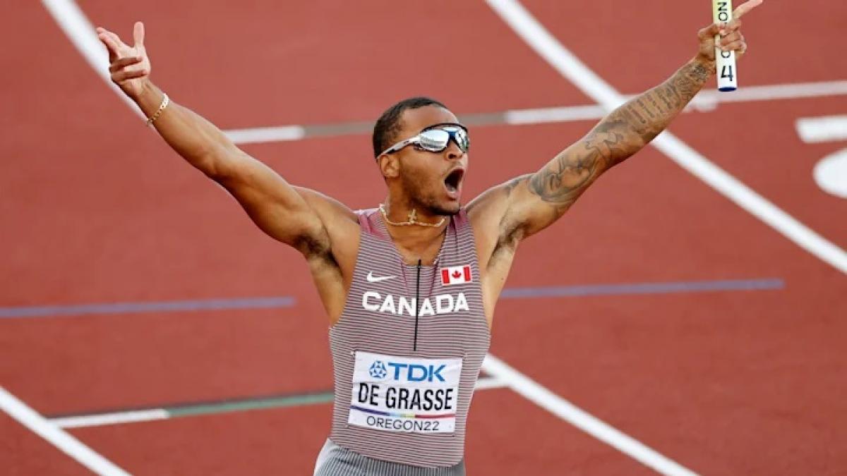 Canada defeats USA to and wins 4x100m relay world title Watch Athletics