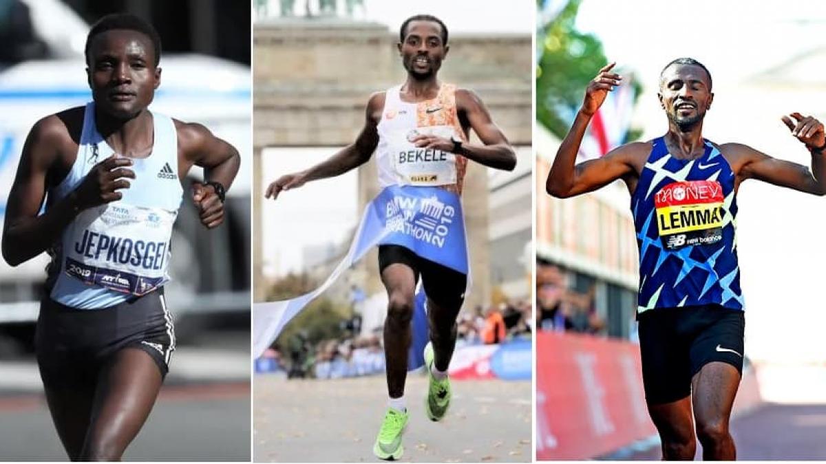 London Marathon Final Men's and Women's Elite Fields Watch Athletics