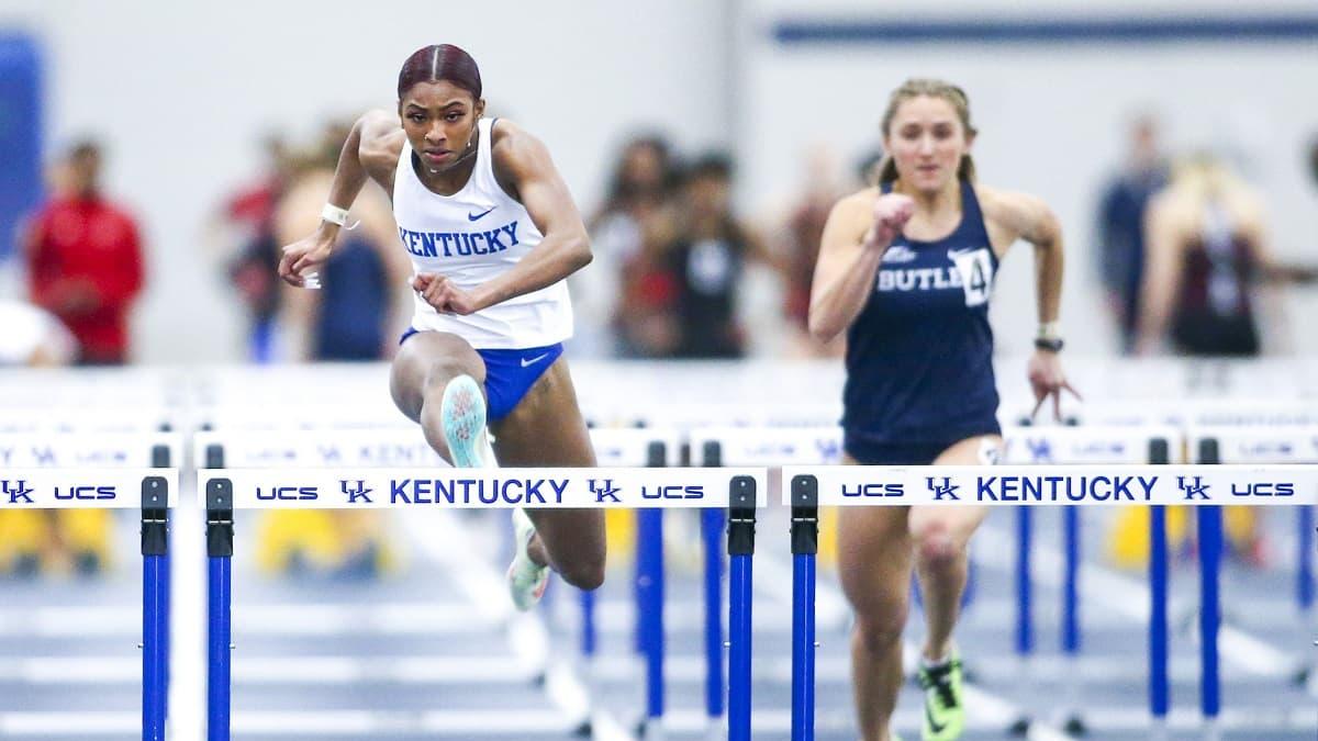 Masai Russell sets NCAA 60m hurdles record with 7.75 Watch Athletics