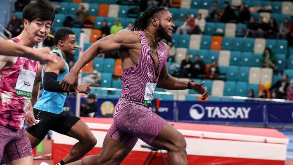 Kishane Thompson Dominates in Indoor Debut at Astana Indoor Meet 2025