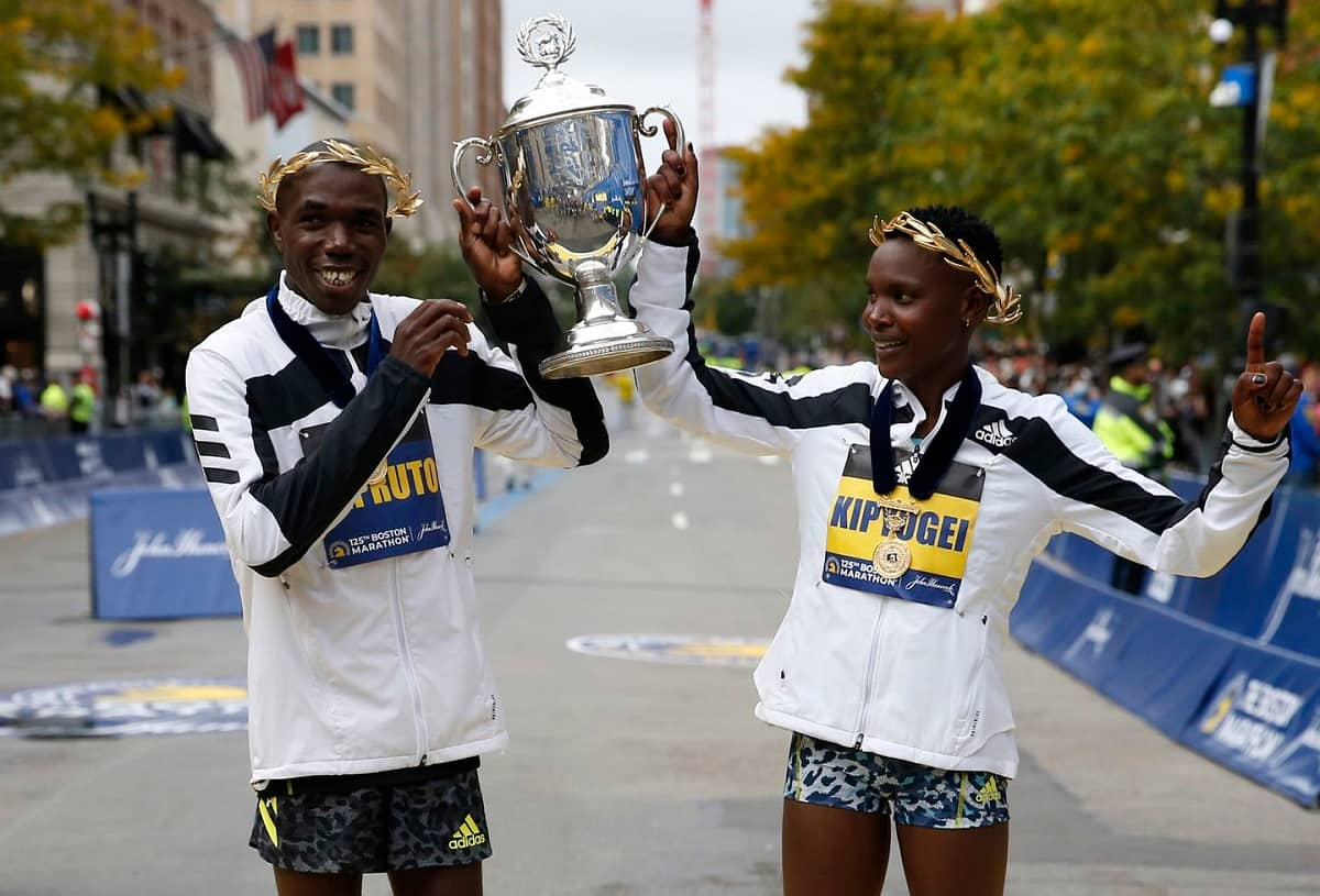 Benson Kipruto and Diana Kipyogei take the honours at the Boston ...