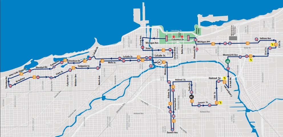 Course Map: Chicago Marathon  Watch Athletics